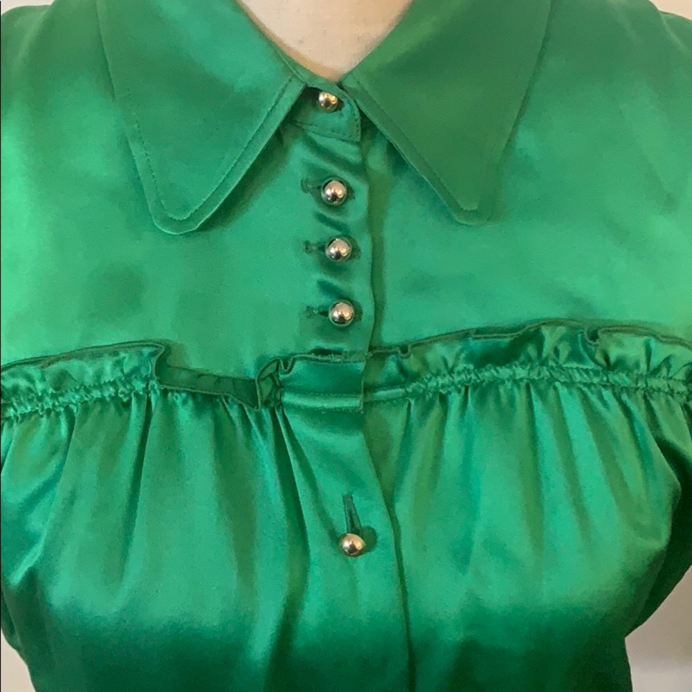 Dolce & Gabbana Green Satin Blouse - Picture 5 of 9
